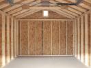 10x16 Front Entry Peak Style Storage Shed Interior